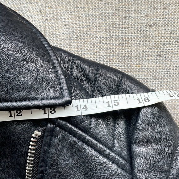 Miss Selfridge Black Faux Leather Biker Jacket size 0 - Picture 7 of 12